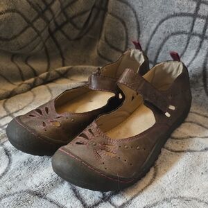 J-41 Brown Flats with Strap